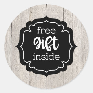 Free gift inside rustic label stickers
