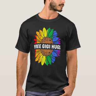 Free Gigi Hugs Lgbt Daisy Rainbow Flower Hippie Ga T-Shirt