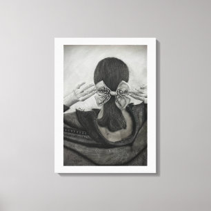 Free girl doesn't look back. canvas print