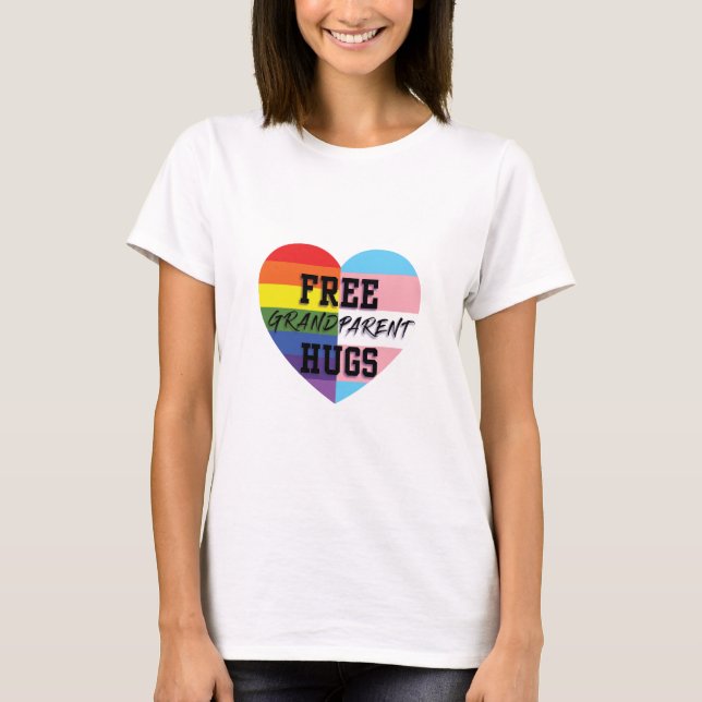 Free Grandparent Hugs LGBTQ (E)quality Goods T-Shirt (Front)
