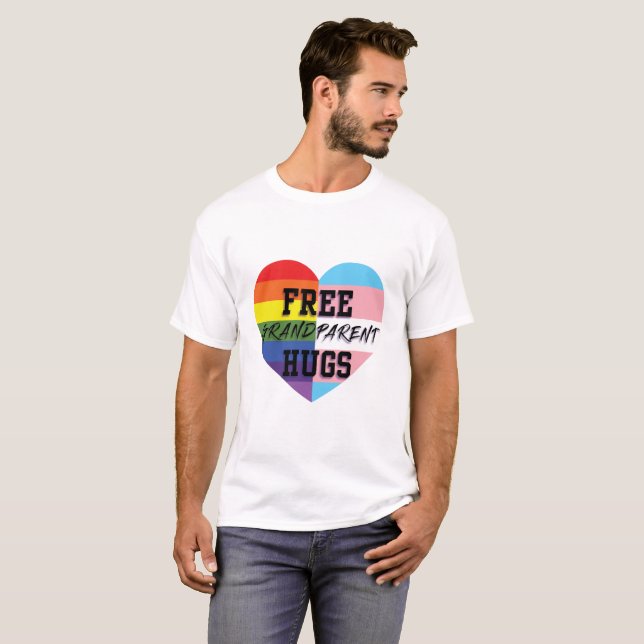 Free Grandparent Hugs LGBTQ (E)quality Goods T-Shirt (Front Full)