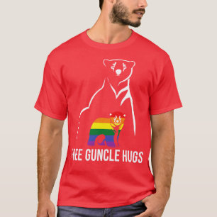 Free Guncle Hugs Gay Pride LGBT Rainbow Men Gay Un T-Shirt