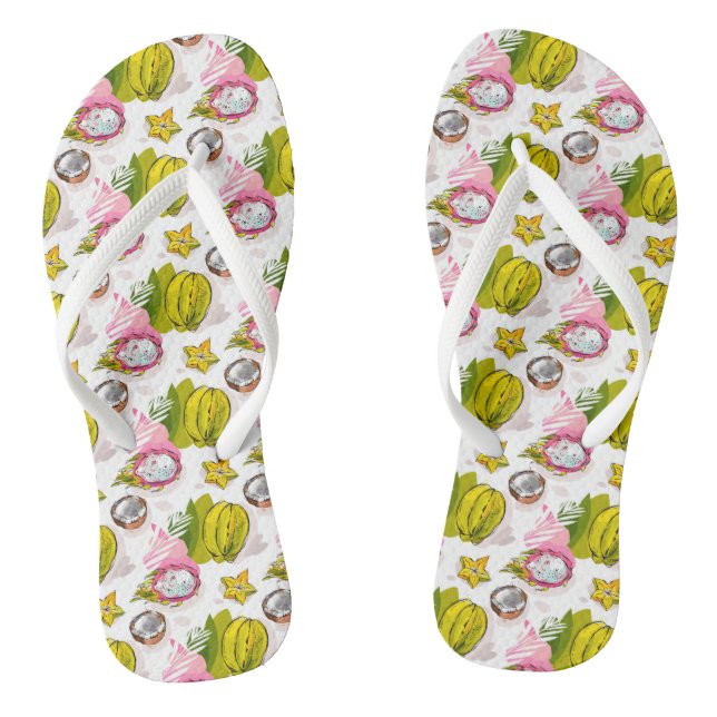 Free Hand Textured Fruit Pattern Jandals (Footbed)