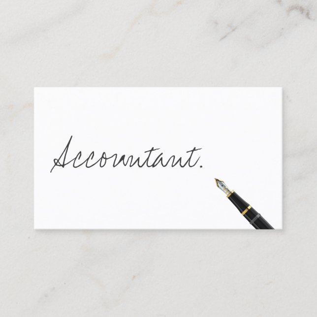Free Handwriting Script Accountant Business Card (Front)