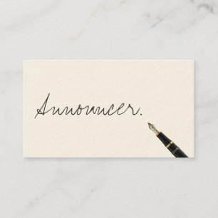 Free Handwriting Script Announcer Business Card