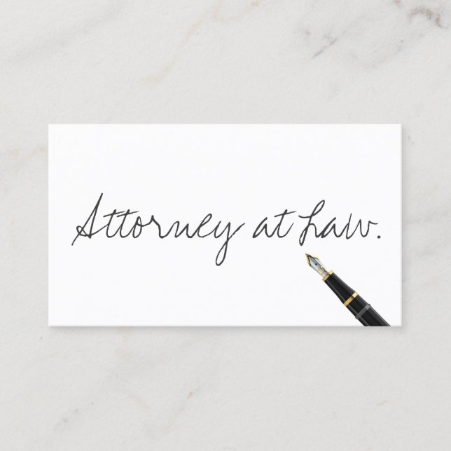 Free Handwriting Script Attorney Business Card (Front)