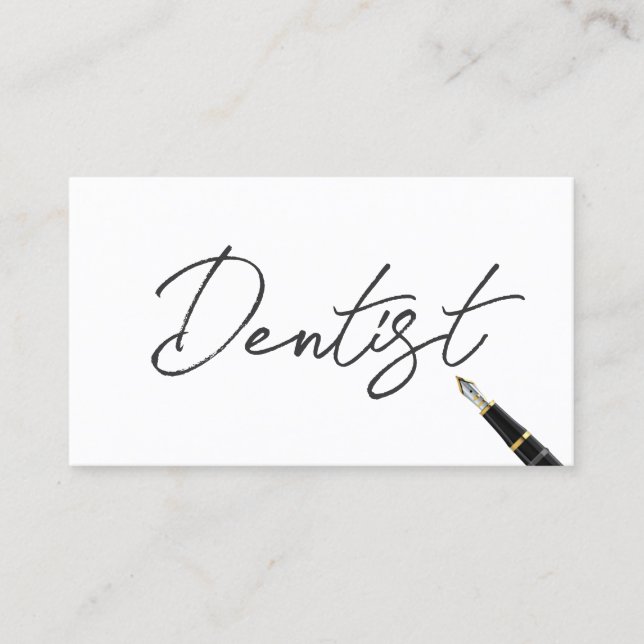 Free Handwriting Script Dentist Business Card (Front)