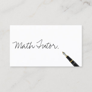 Free Handwriting Script Math Tutor Business Card