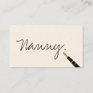 Free Handwriting Script Nanny Business Card