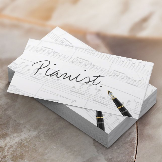 Free Handwriting Script Pianist Business Card (Creator Uploaded)
