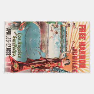 Free Harbour Jubilee, Los Angeles and San Pedro. Rectangular Sticker