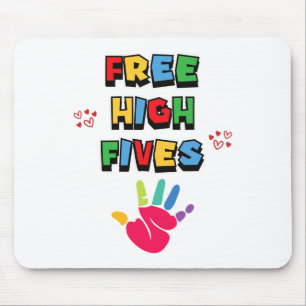 Free High Fives Funny Colourful Hand Signs Kids Bo Mouse Pad