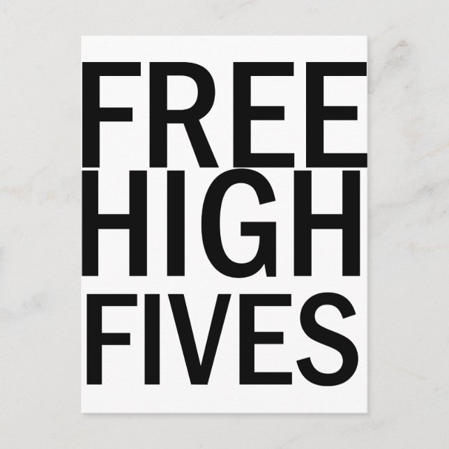 Free High Fives Postcard (Front)