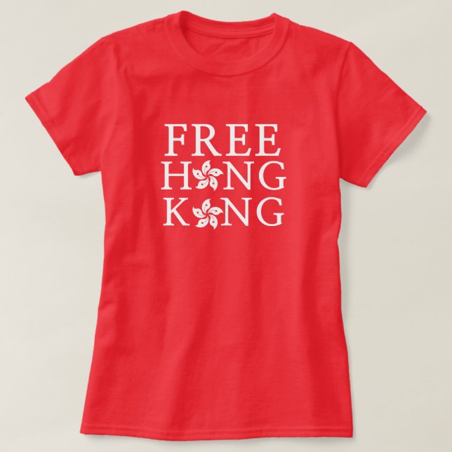 Free Hong Kong  with Orchid Flower T-Shirt (Design Front)