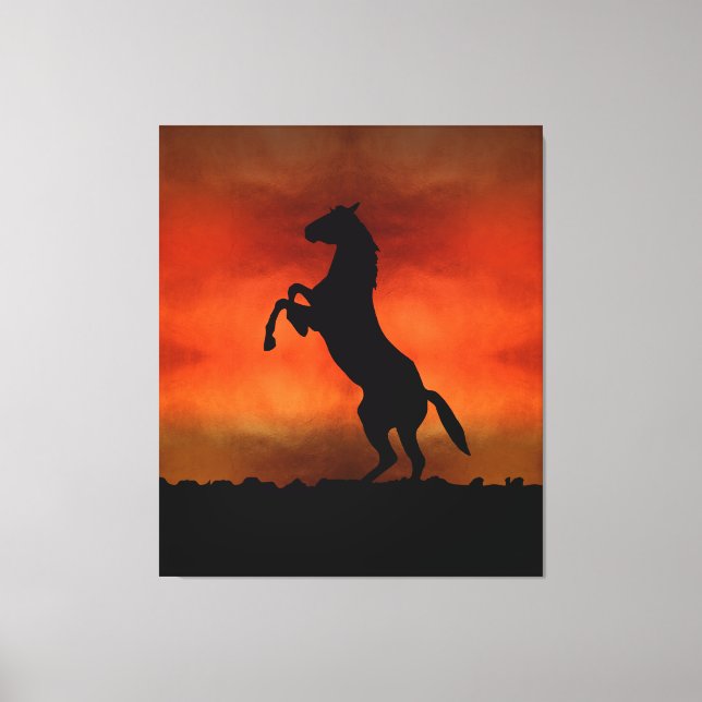 Free Horse At Sunset Canvas Print (Front)