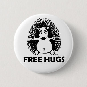 Free hugs 6 cm round badge