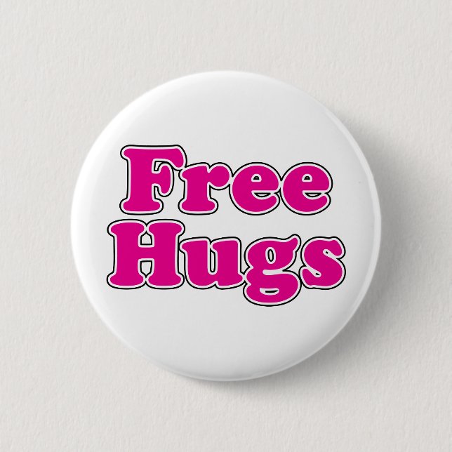 Free Hugs 6 Cm Round Badge (Front)