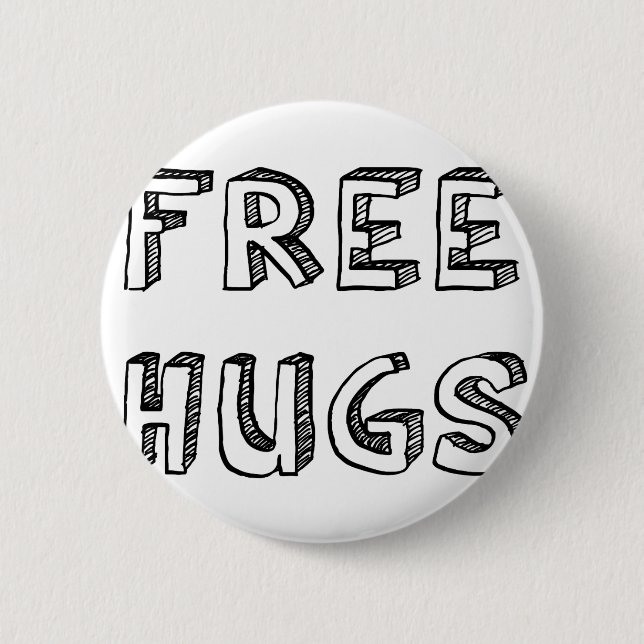 Free Hugs 6 Cm Round Badge (Front)