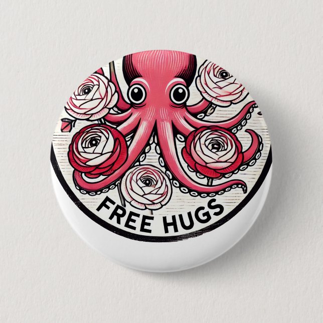 Free Hugs                                          6 Cm Round Badge (Front)