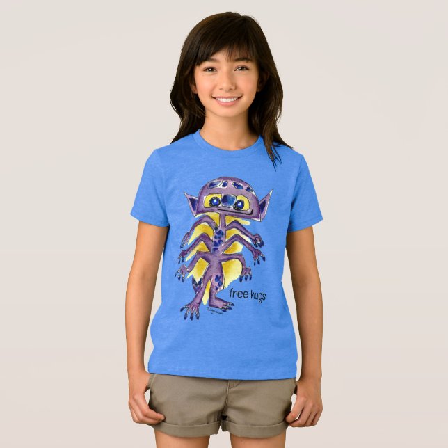 Free Hugs Alien (front and back) Tri-Blend Shirt (Front Full)