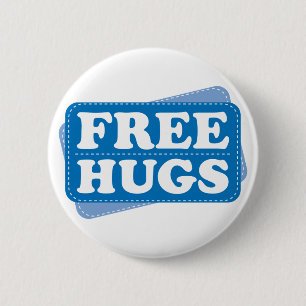 Free Hugs - Blue 6 Cm Round Badge