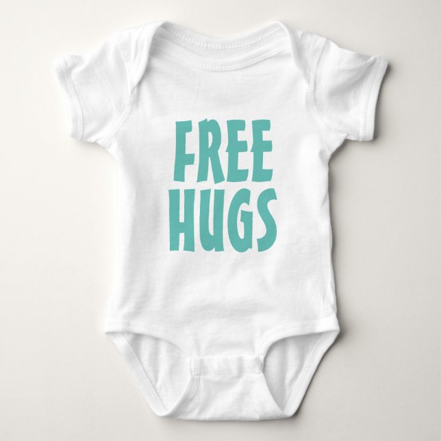 FREE HUGS bodysuit for new baby boy or girl (Front)