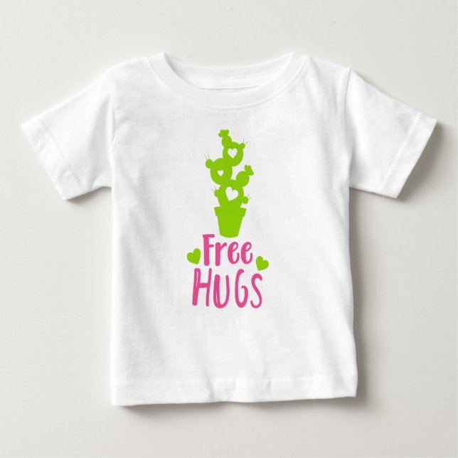 Free Hugs, Cactus, Cacti, Succulent, Plant, Hearts Baby T-Shirt (Front)