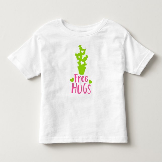 Free Hugs, Cactus, Cacti, Succulent, Plant, Hearts Toddler T-Shirt (Front)