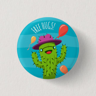 Free Hugs Cactus Illustration - Funny Badge