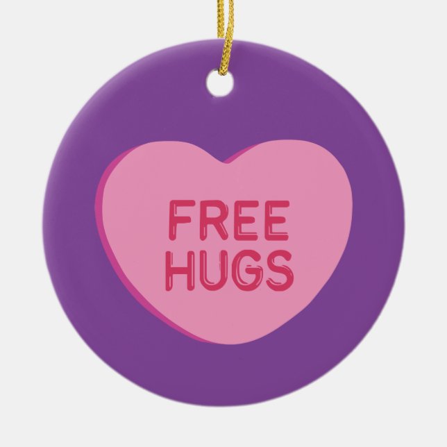 Free Hugs Ceramic Tree Decoration (Front)