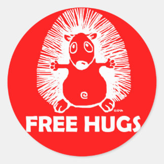Free hugs classic round sticker