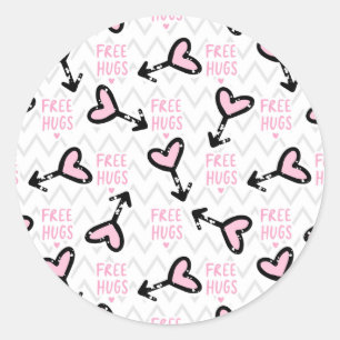 Free Hugs Classic Round Sticker
