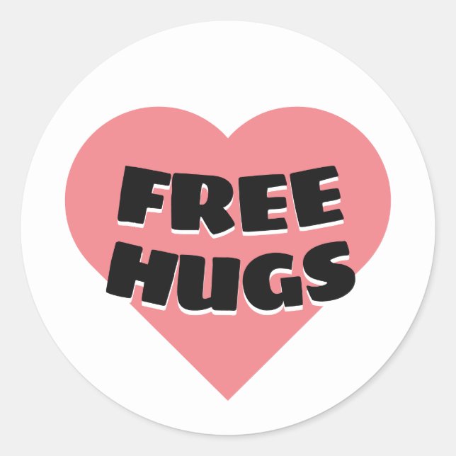 Free Hugs Classic Round Sticker (Front)