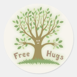 Free Hugs Classic Round Sticker