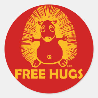 Free hugs classic round sticker