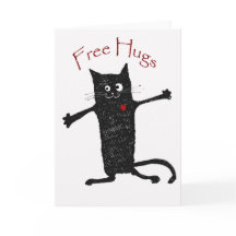 Free Hugs, crazy cat, humour and friendship.