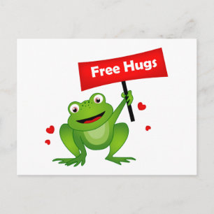 free hugs cute frog postcard
