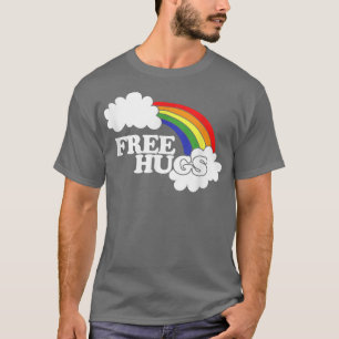 Free Hugs  Cute Retro Rainbow Hugger T 80s 860  T-Shirt