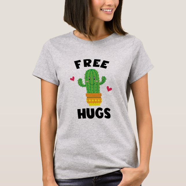 Free Hugs Funny Cactus Shirt (Front)