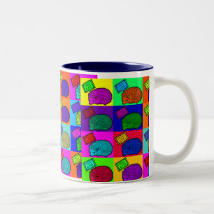 Free Hugs Hedgehog Colourful Pop Art Popart Two-Tone Coffee Mug