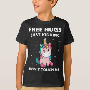Free Hugs Just ding Don't Touch Me Introvert Unico T-Shirt