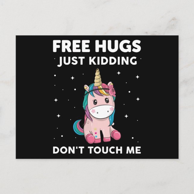Free Hugs Just Kidding Do Not Touch Me Postcard (Front)