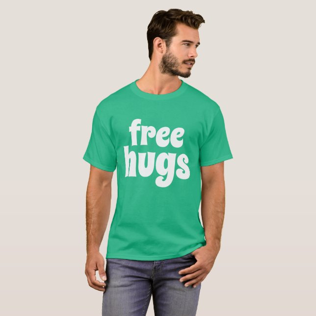 Free Hugs Men's Basic Dark T-Shirt (Front Full)