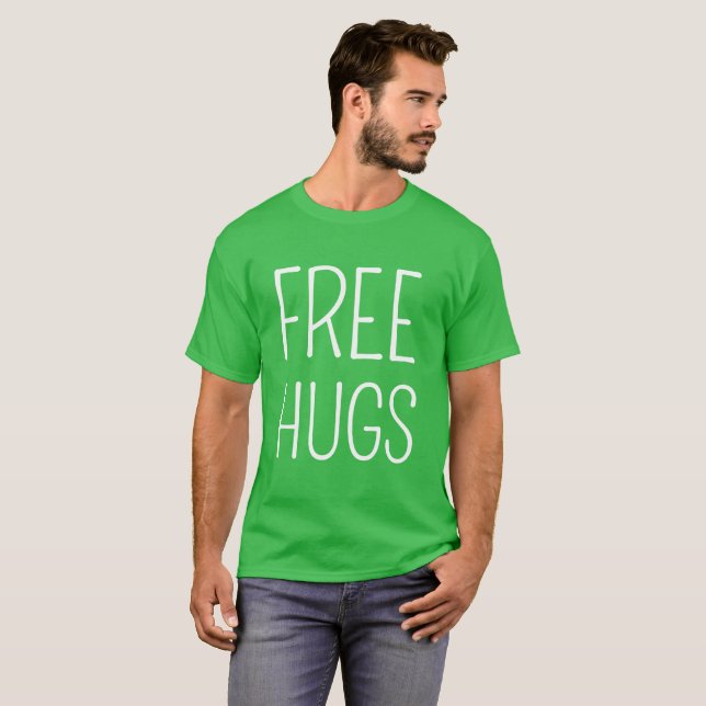 Free Hugs Men's Basic Dark T-Shirt (Front Full)