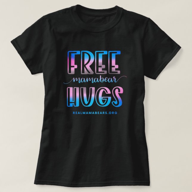 Free Hugs Pink and Blue T Shirt (Design Front)