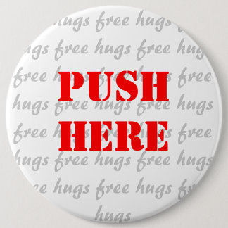 FREE HUGS Push Button Large 6"