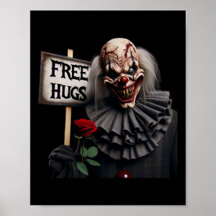 Free Hugs Scary Clown Valentine Halloween Horror 1 Poster