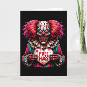 Free Hugs Scary Clown Valentine Halloween Horror Card