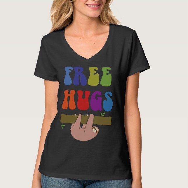 Free Hugs Sloth T-Shirt (Front)