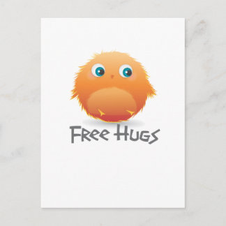 Free hugs small furry creature postcard